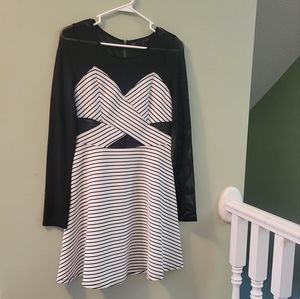 Medium Black and White Striped Dress